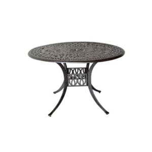 Amalfi 48 inch Round Dining Table with Hand Painted Cast Aluminum Frame - Life Outside