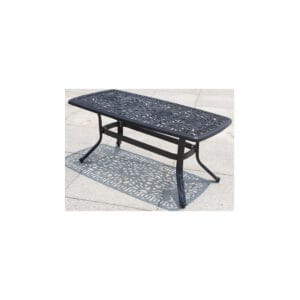 Amalfi 21" x 42" Rectangle Coffee Table with Hand Painted Cast Aluminum Frame - Life Outside