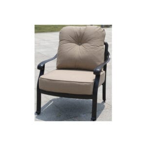 Amalfi Club Chair with Hand Painted Cast Aluminum Frame and Sunbrella Fabric Cushion - Life Outside