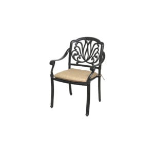 Amalfi Patio Dining Chair with Hand Painted Cast Aluminum Frame and Sunbrella Fabric Cushion - Life Outside