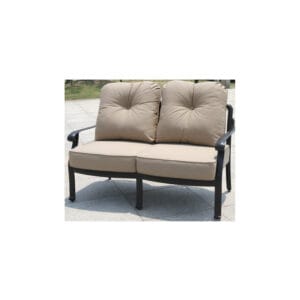 Amalfi 2-person Sofa with Hand Painted Cast Aluminum Frame and Sunbrella Fabric Cushions - Life Outside