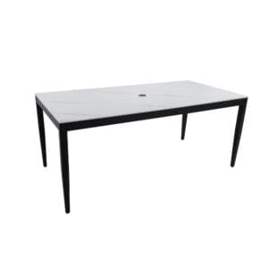 Bellmore 35" x 70" Sintered Stone Rectangle Dining Table with Aluminum Frame and Tapered Post Legs - Life Outside