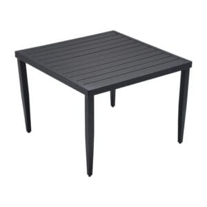 Bellmore Outdoor 40 inch Square Dining Table with Aluminum Frame and Tapered Post Legs