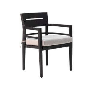 Bellmore Dining Chair with Aluminum Frame and Sunbrella Fabric Cushion