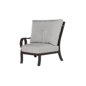 Bloomington Collection Bloomington Curved Sectional Right Arm One-seat Sofa, Hand Painted Cast Aluminum Frame with Sunbrella Cushion - Life Outside