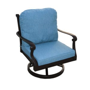Cambridge Collection Cambridge Cast AluminumSwivl Rcoker featuring Sculptural Node Details, Sunbrella Fabric Cushion - Life Outside