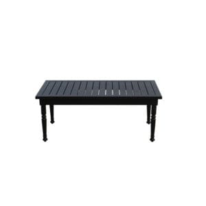 Cambridge Collection Cambridge Rectangle Coffee Table featuring Ring-Turned Post Leg Accents, Non-rust Aluminum Frame - Life Outside