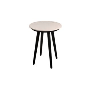 Charlotte Outdoor Sintered Stone Round Side Table with Aluminum Frame - Life Outside
