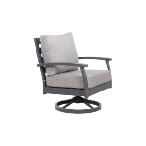 Clark Collection Clark Swivel Rock Club Arm Chair with Aluminum Frame and Sunbrella Fabric Cushion - Life Outside