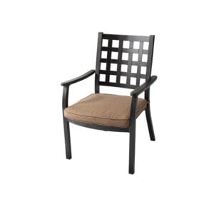 Frankfort Cast Aluminum Dining Chair with Lattice Back Accents and Sunbrella Fabric Cushion - Life Outside