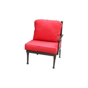 Jasper Collection Jasper Sectional Left Arm Seat featuring Ring-Turned Accents, Aluminum Frame and Sunbrella Fabric Cushion - Life Outside