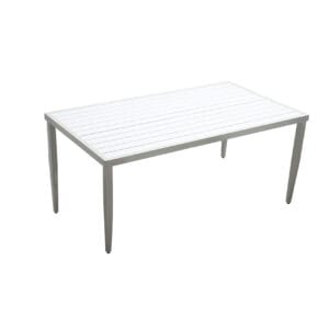 Kenzo 40" x70" Two-tone Rectangle Dining Table with Aluminum Frame and Tapered Post Legs