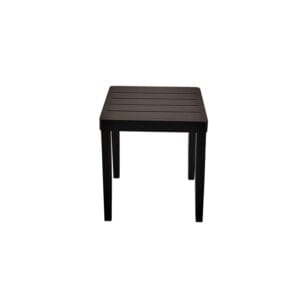 Kenzo Chaise Lounge Square Side Table with Aluminum Frame and Tapered Post Legs