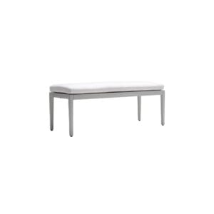 Kenzo Outdoor Dining Bench with Aluminum Frame and Sunbrella Fabric Cushion - Life Outside