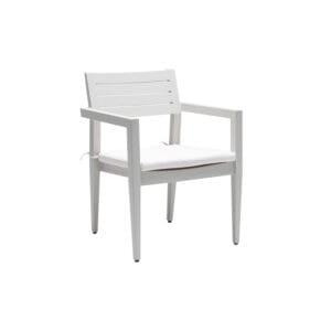 Kenzo Outdoor Dining Chair with Aluminum Frame and Sunbrella Fabric Cushion