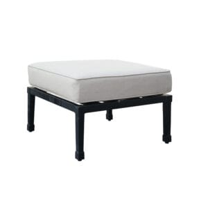 Kinston Collection Kinston Ottoman featuring Sculptural Node Details, Aluminum Frame with Sunbrella Fabric Cushion - Life Outside