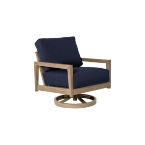 Mason Swivel Rock Club Chair with Hand Painted Aluminum Frame and Sunbrella Fabric Cushion - Life Outside