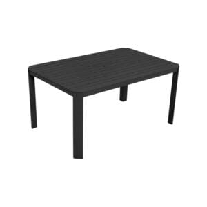 Milano Collection Milano Rectangle Aluminum Dining Table featuring Frameless Slatted Top and Post Leg Accents - Life Outside