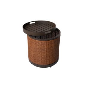 Riverdale Collection Riverdale 20 inch Round Wicker Side Table with Storage, Aluminum Frame - Life Outside