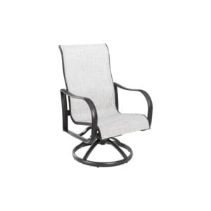 San Tropez Highback Swivel Rocker with Phifer Sling Accents and Aluminum Frame - Life Outside
